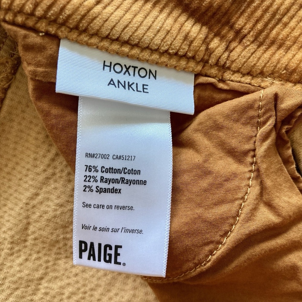 Paige Hoxton Ankle Skinny Corduroy Pants Marigold Womens 29 Fall Boho Indie EUC - Picture 7 of 16